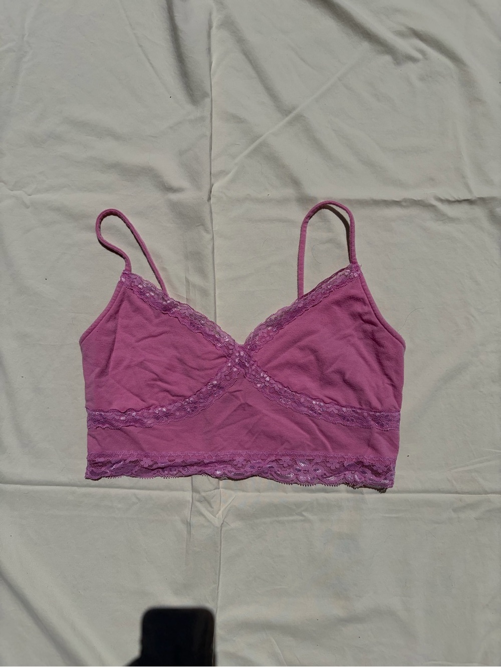 Pink Lace-Trim Bralette Tank Top - Women's Lightweight Camisole